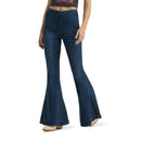 Women's High Rise Flared Pull On Bell Bottom Jeans