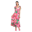 Women's Tiered Maxi Dress with Tie Shoulders